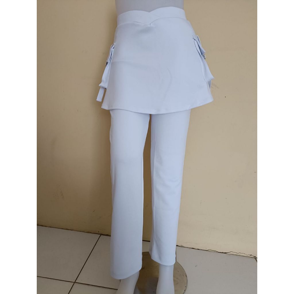 CELANA SENAM ROK KANTONG WANITA/CELANA SENAM PUTIH/CBR/CELANA SENAM TEBAL/CELANA SENAM ELASTIS