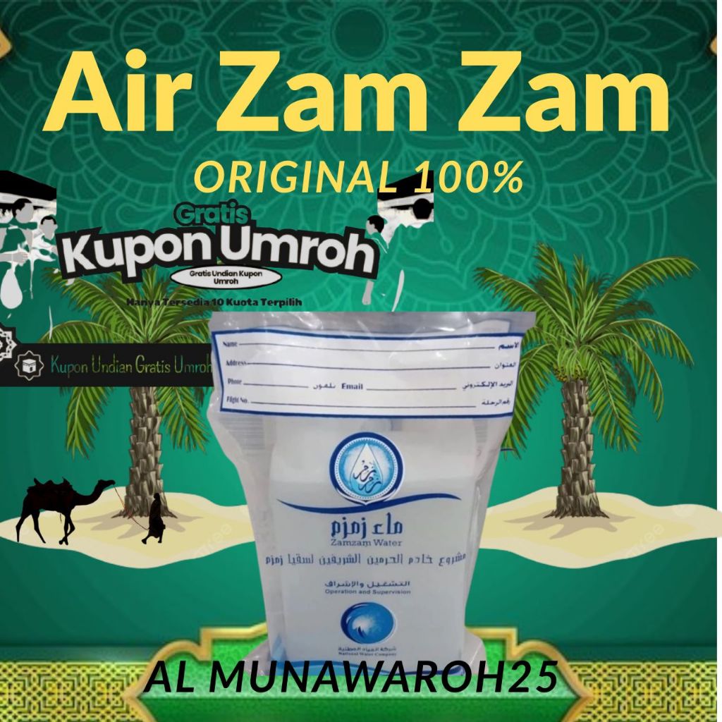 

( ORIGINAL 100% ) air zam zam asli 100% 5 liter kemasan jerigen