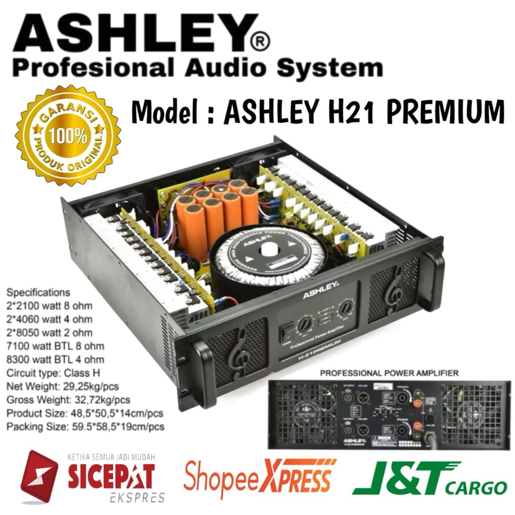 Power Amplifier Ashley H21 Premium Original Power Amplifier ashley 2 Channel Class H