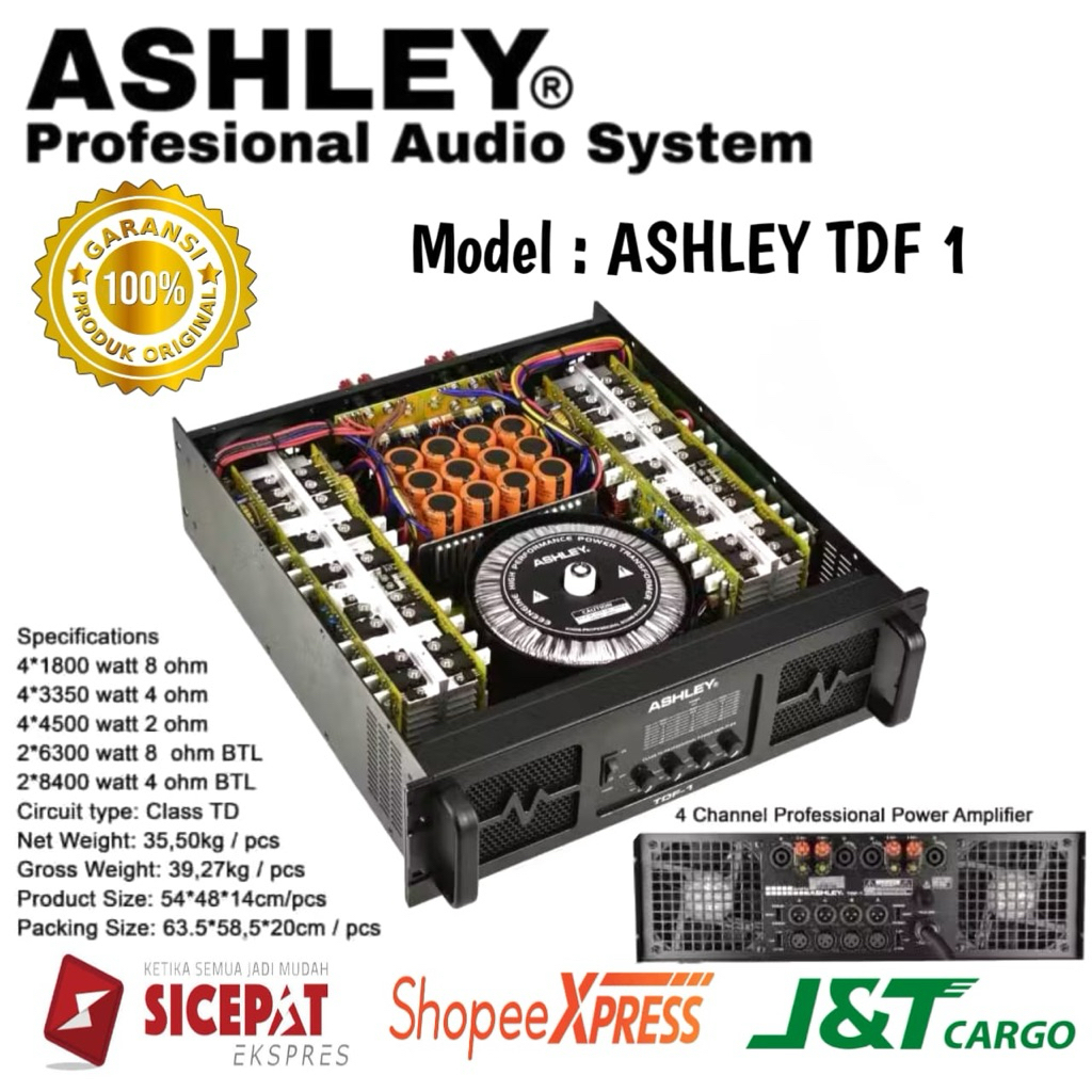 Power Amplifier Ashley Tdf 1 Original Power Amplifier Ashley 4 Channel Class TD