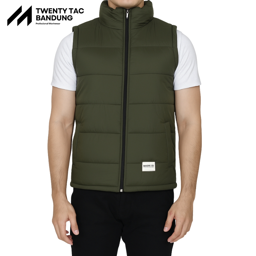 Queen Vest Rompi Puffer Windbreaker Hijau Army