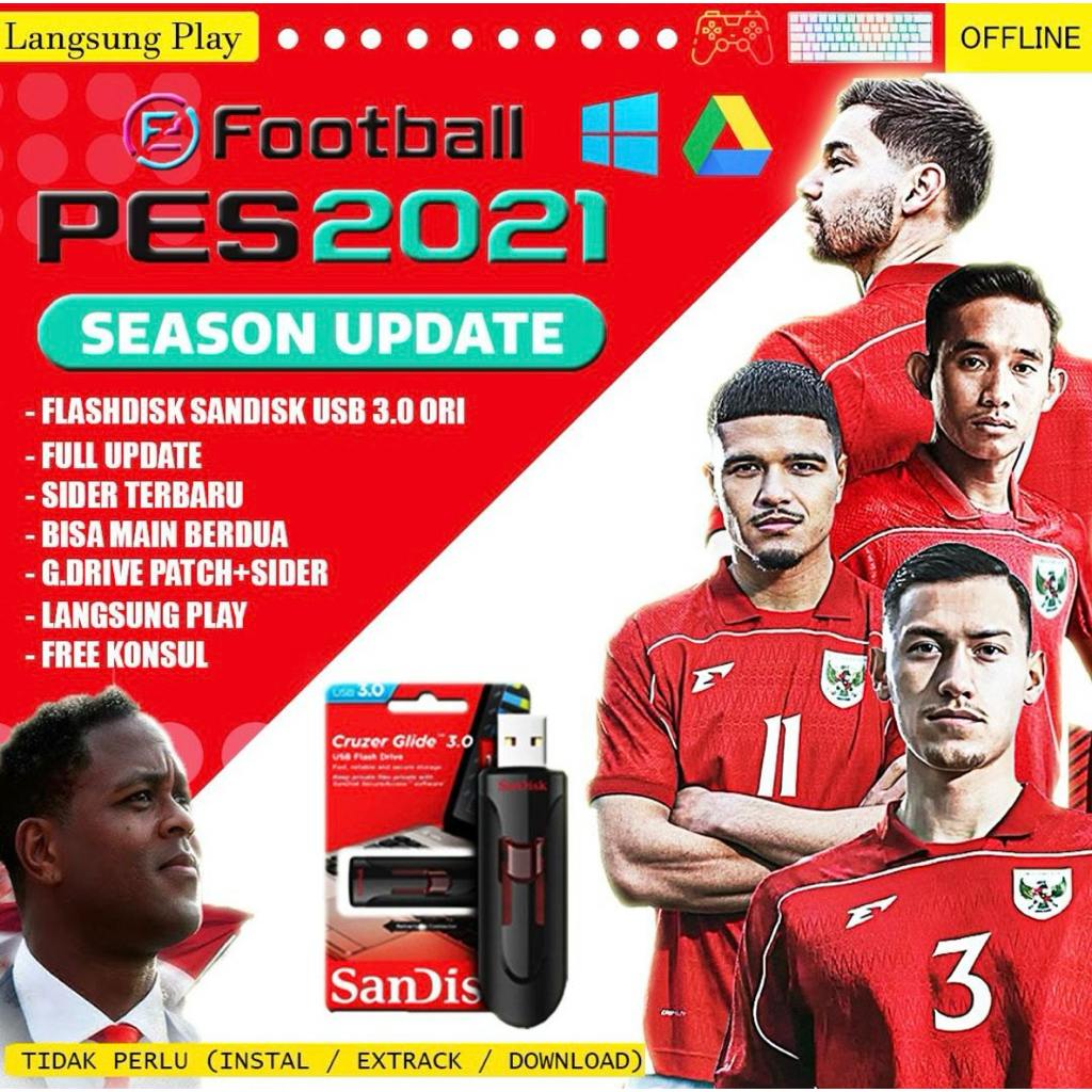 Patch + Game eFootball PES 2021 Season Update 2025 + bri liga 1 Laptop PC