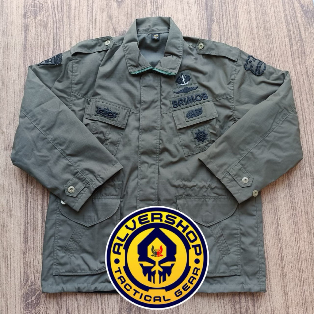 Jaket Tactical Brimob Hitam Hijau Loreng Tebal Alvershop_TG