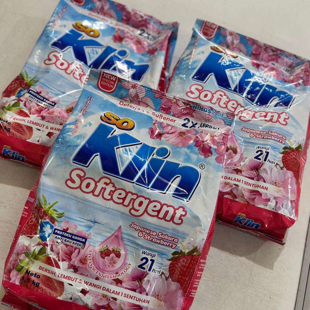 SoKlin Detergent Bubuk 1.5 kg – Deterjen Wangi Tahan Lama
