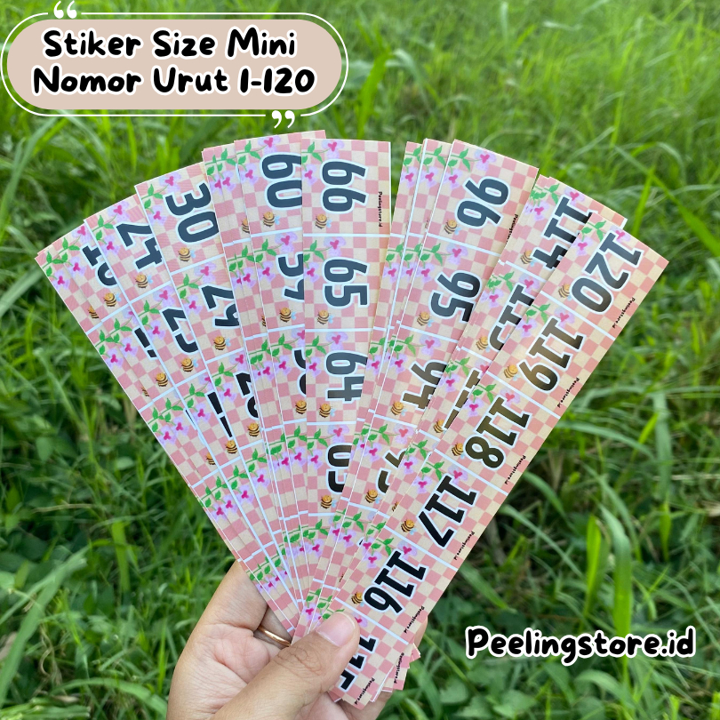Stiker Nomor Urut Size Mini 1-120 / Stiker Angka Size Mini 1-120 / Stiker Nomor / Stiker Nomor Urut/