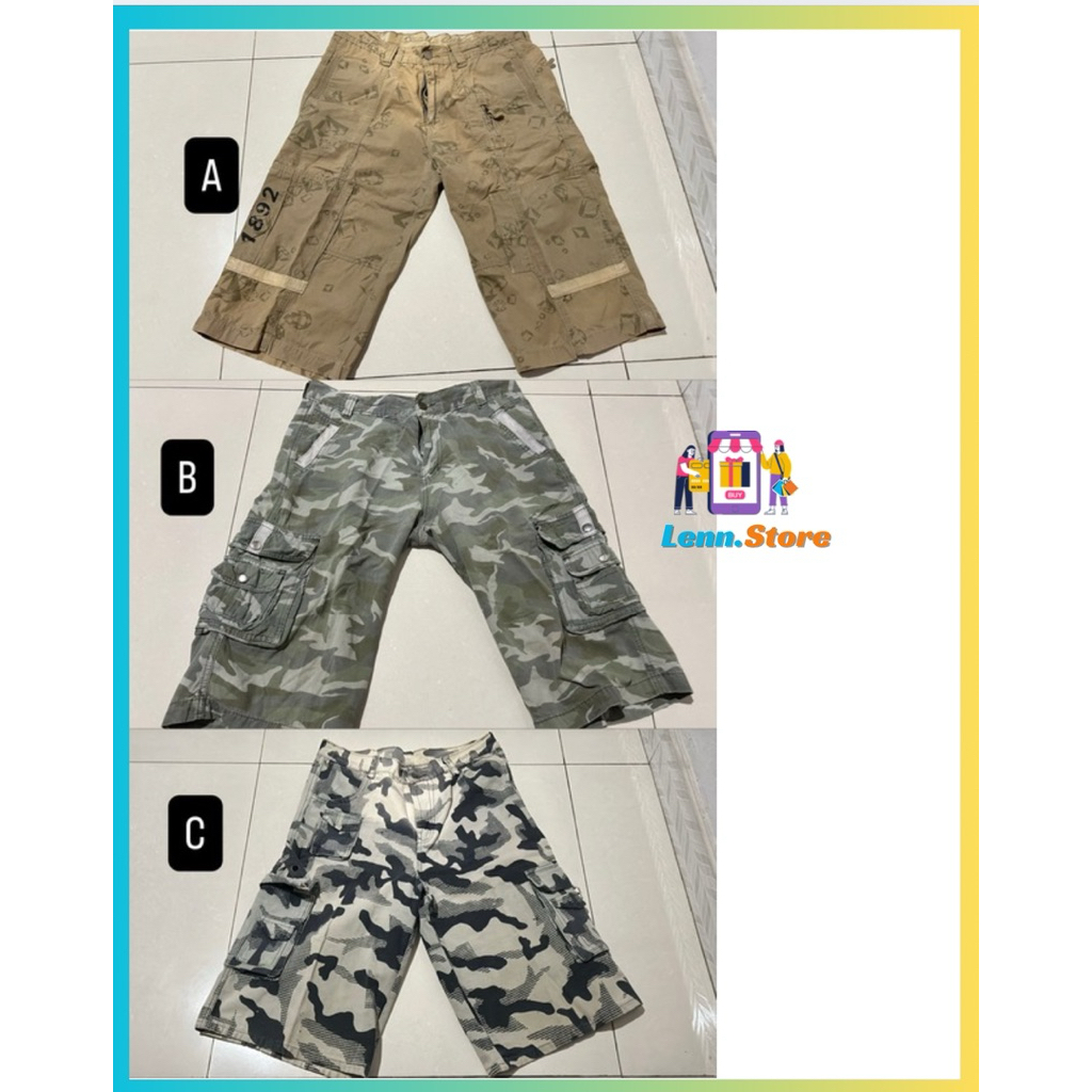 celana pendek hijau army cargo PL