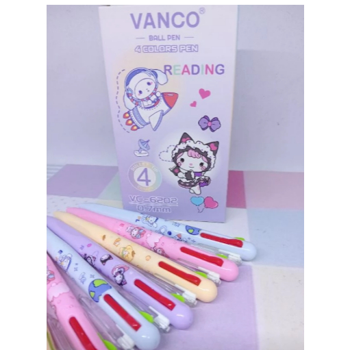 

[ 1 PCS ] Pulpen / Bolpen / Bolpoin / Pen Cetek 4 Warna 0,7mm Vanco