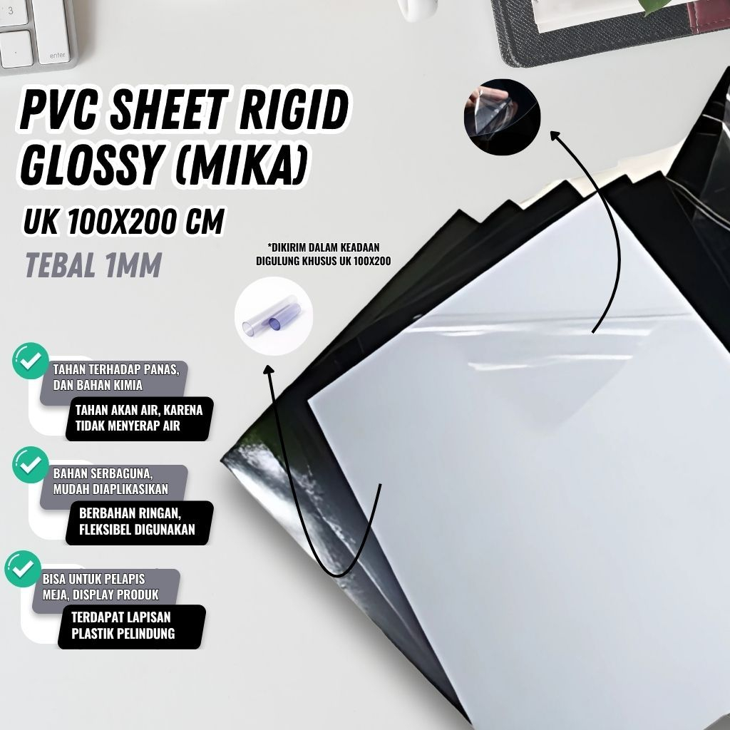PVC Sheet Mika Bening Ukuran 100X200 CM Tebal 1mm