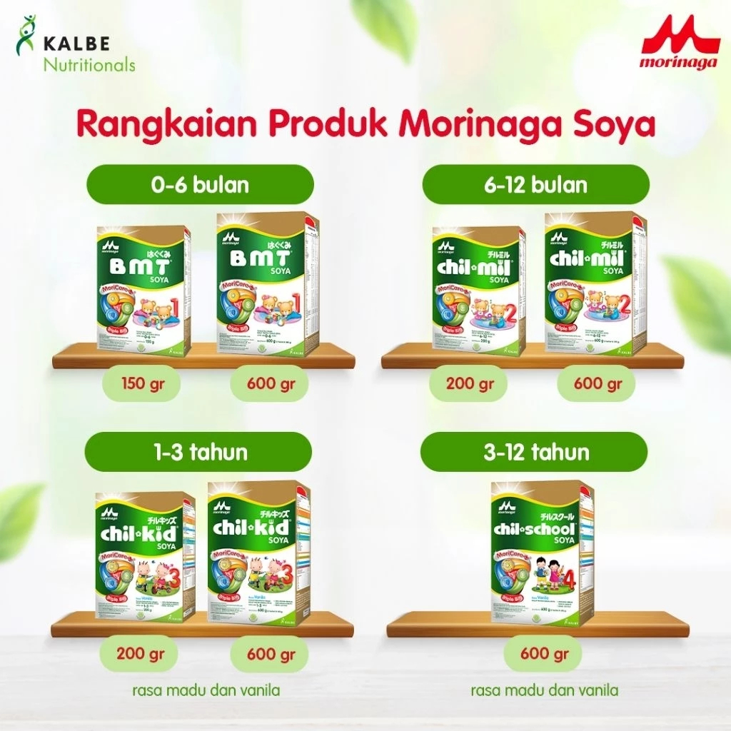 MORINAGA CHIL MIL SOYA (PLAIN) USIA 6-12 BULAN SUSU PERTUMBUHAN ANAK 200GR/600GR