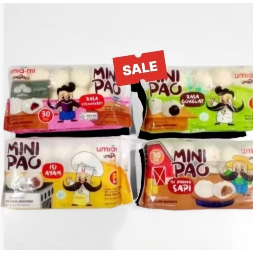 

Mini pao UMIAMI isi 30pcs | Minipao 4 varian | Cokelat Strawberry Ayam dan Sapi