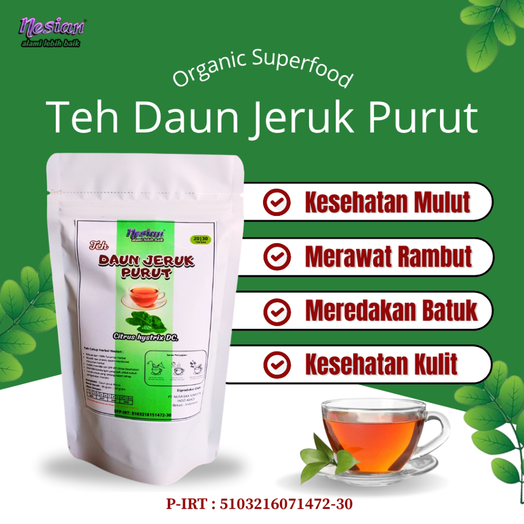 

NESIAN TEH DAUN JERUK PURUT | TEH HERBAL | CITRUS HYSTRIX | 20 KANTONG TEH