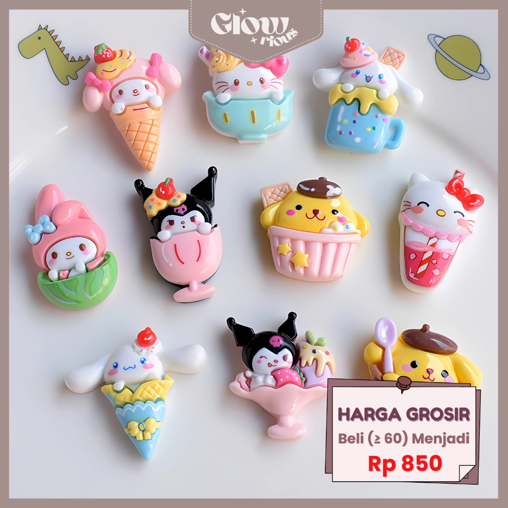 

GR Stiker 3D DIY Ice Cream Lucu Untuk Case HP Botol Cocok Untuk Souvenir Hadiah Aksesoris DIY Cute