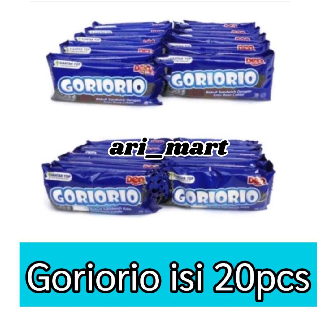 

Biskuit GORIORIO Sandwich Cokelat / Vanila – Cemilan Murah Meriah Rasa Oreo 1 Pack