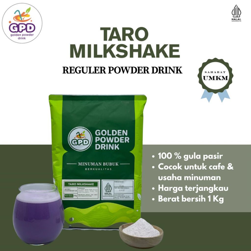 

Bubuk Minuman Reguler - Taro Milkshake - Golden powder drink