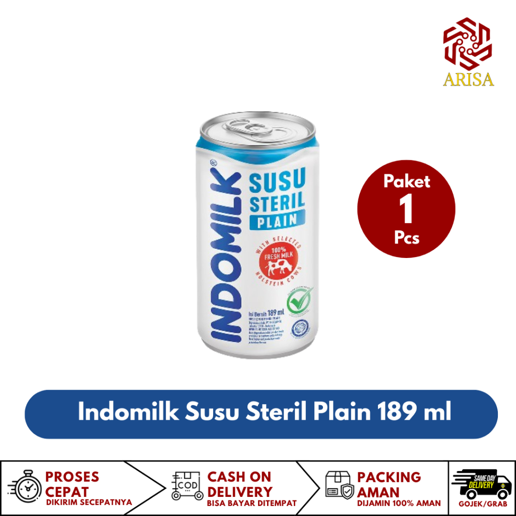 

Indomilk Susu Steril Plain 189ml, Susu nya Riil Faedah nya Riil
