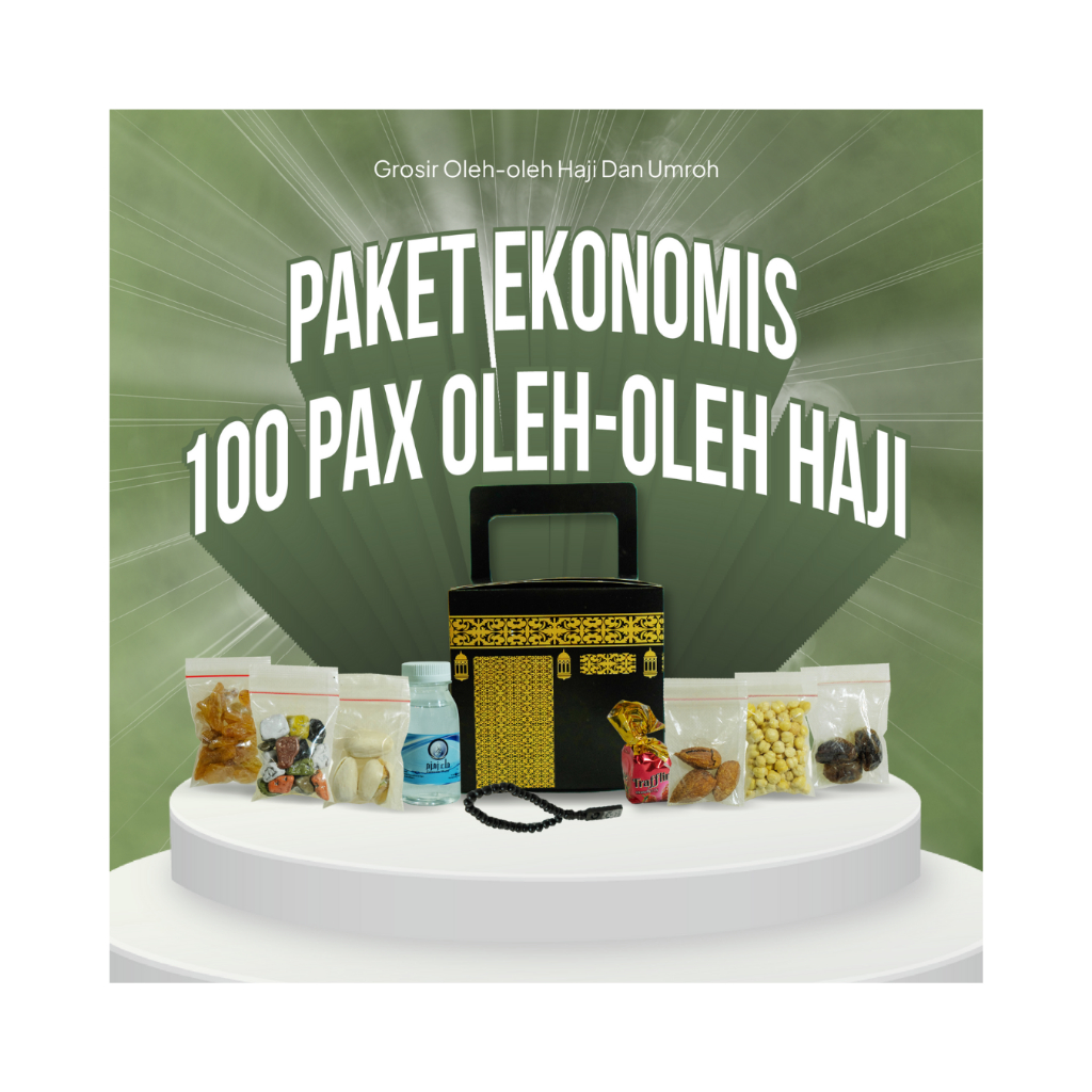

Hampers Premium Souvenir Haji Umroh 100 Pax Ekonomis | Paket Oleh Oleh Free Dus Ka'bah & zamzam