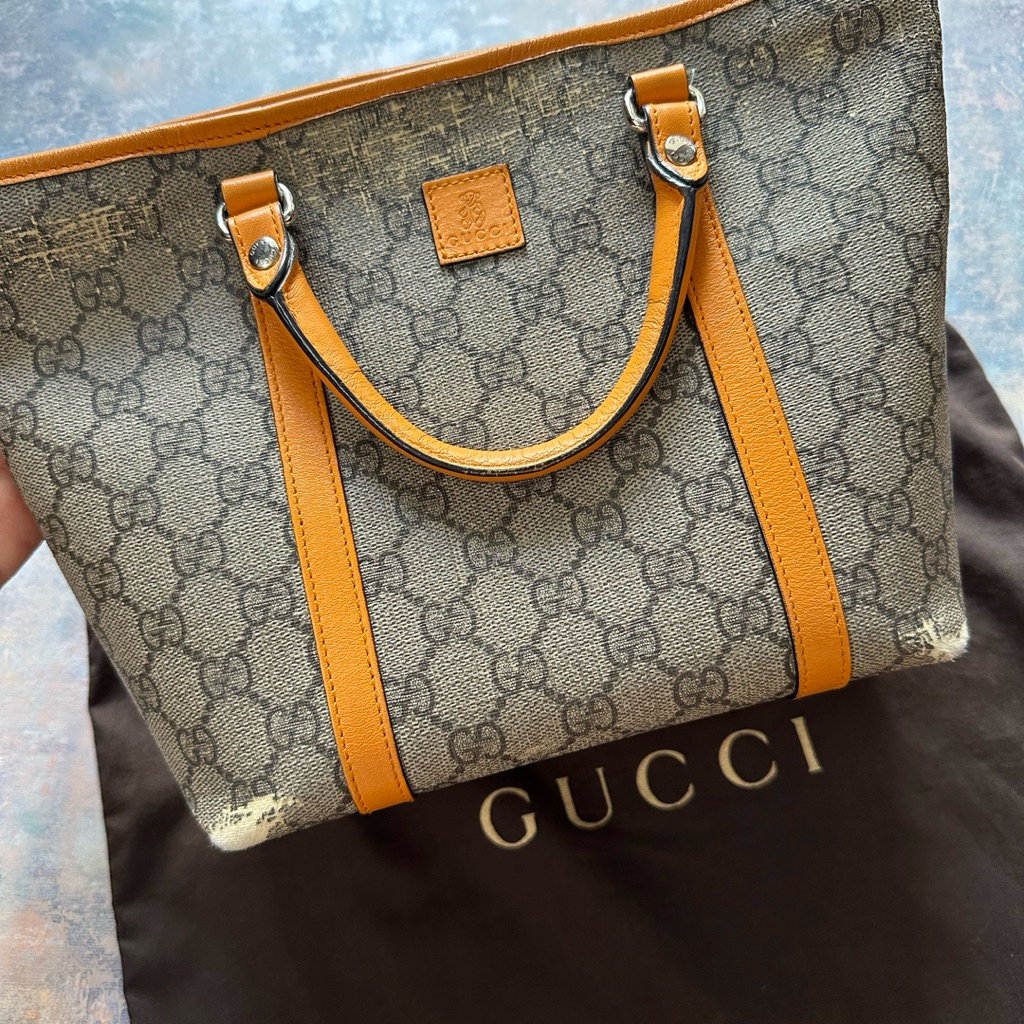 [READY] GU*CI BROWN MONOGRAM GG SUPREME ORIGINAL BEAR EDITIONS ORIGINAL JOY HANDBAG PVC PRELOVED