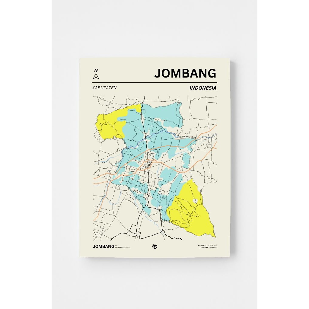 Jombang Peta Hiasan Poster Pajangan Dinding Kantor Cafe Dll