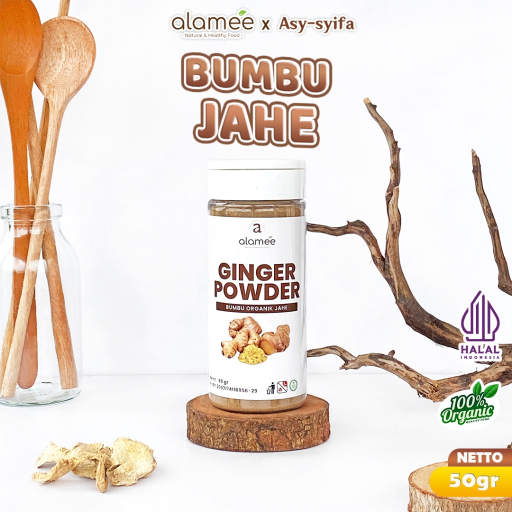 

ALAMEE Ginger Seasoning Powder Jahe Putih Bubuk Minuman Herbal Bumbu Masakan Dapur Instan 50g
