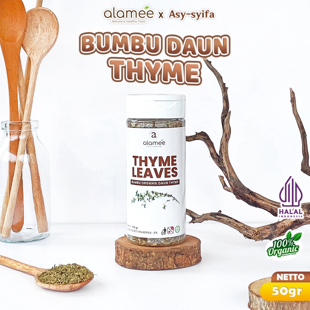 

ALAMEE Thyme Kering Daun Timi Bumbu Dapur Organik Garnish Dried Leaves Murni Tanpa Campuran 50g