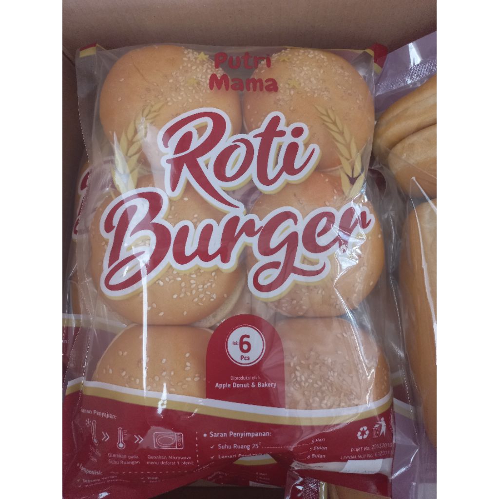 

Roti burger wijen Putri Mama 6pcs/roti enak lembut