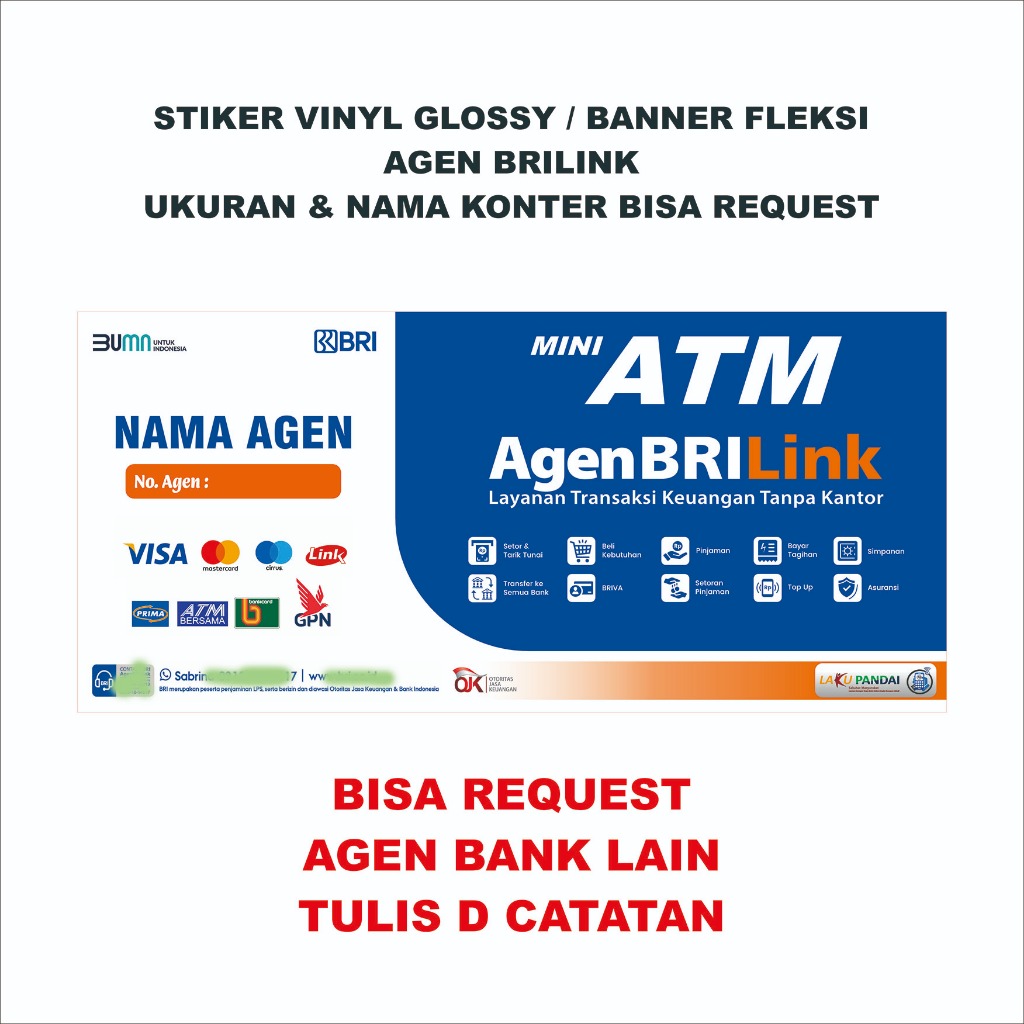 

STIKER VINYL GLOSSY / BANNER FLEKSI AGEN BRILINK UKURAN BISA CUSTOM