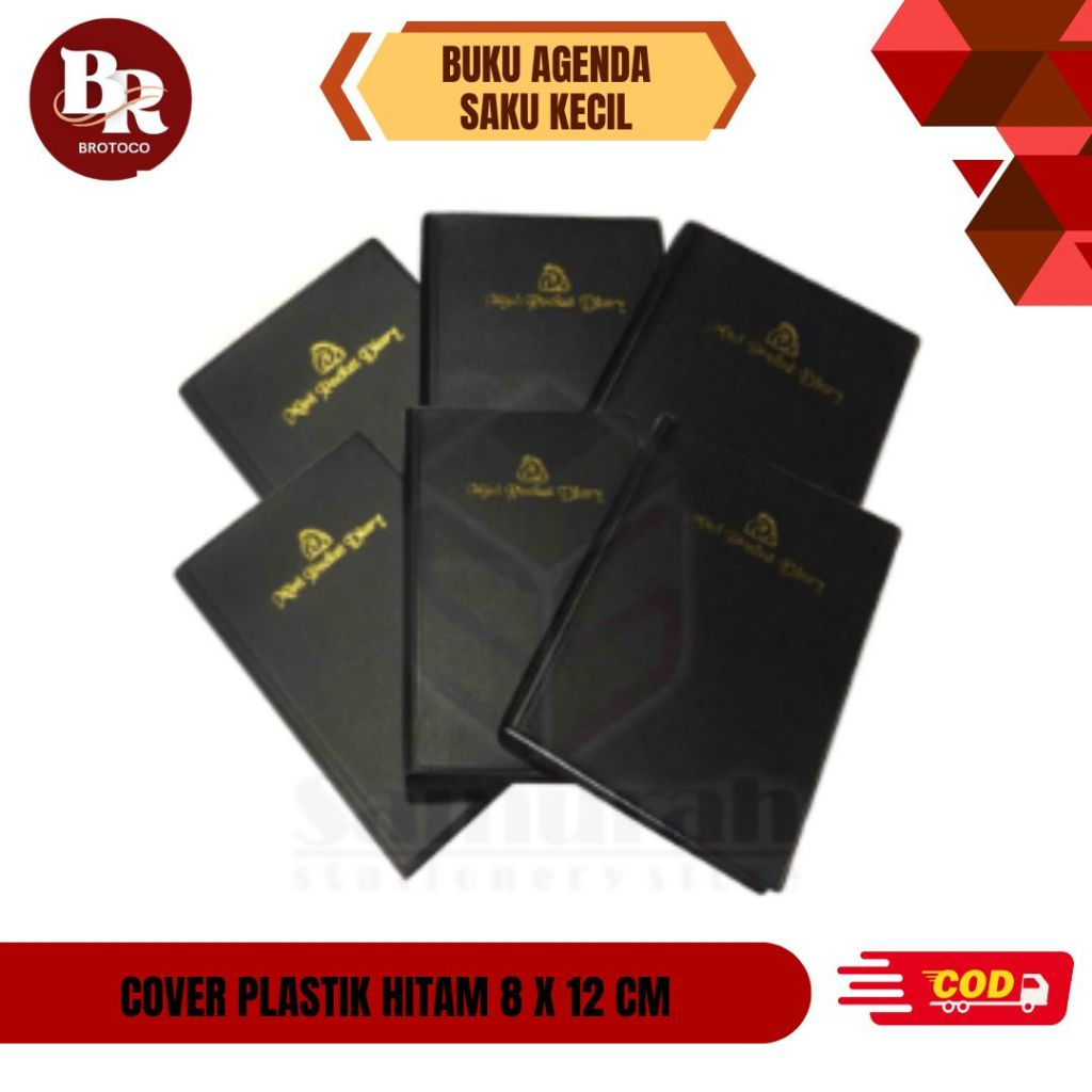 

[BROTOCO] Buku Agenda Saku Kecil - Cover Plastik Hitam 8x12 cm
