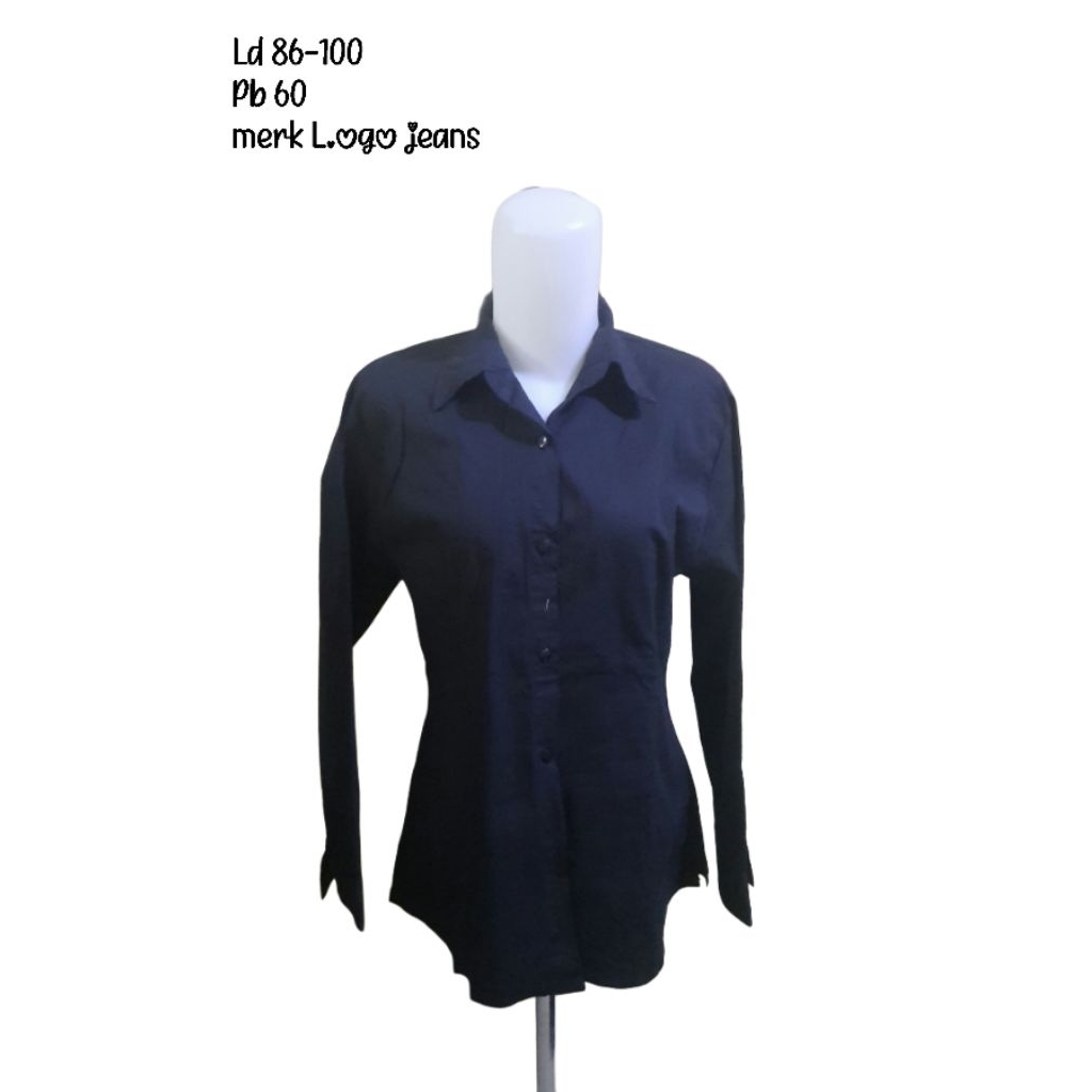 Kemeja hitam/kemeja katun street/kemeja wanita/Preloved