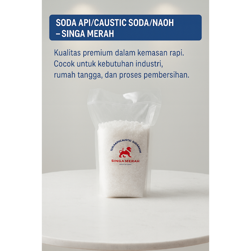 Soda Api 1Kg  Caustic Soda 99% 1Kg  NaOH 1Kg Soda Api Murah