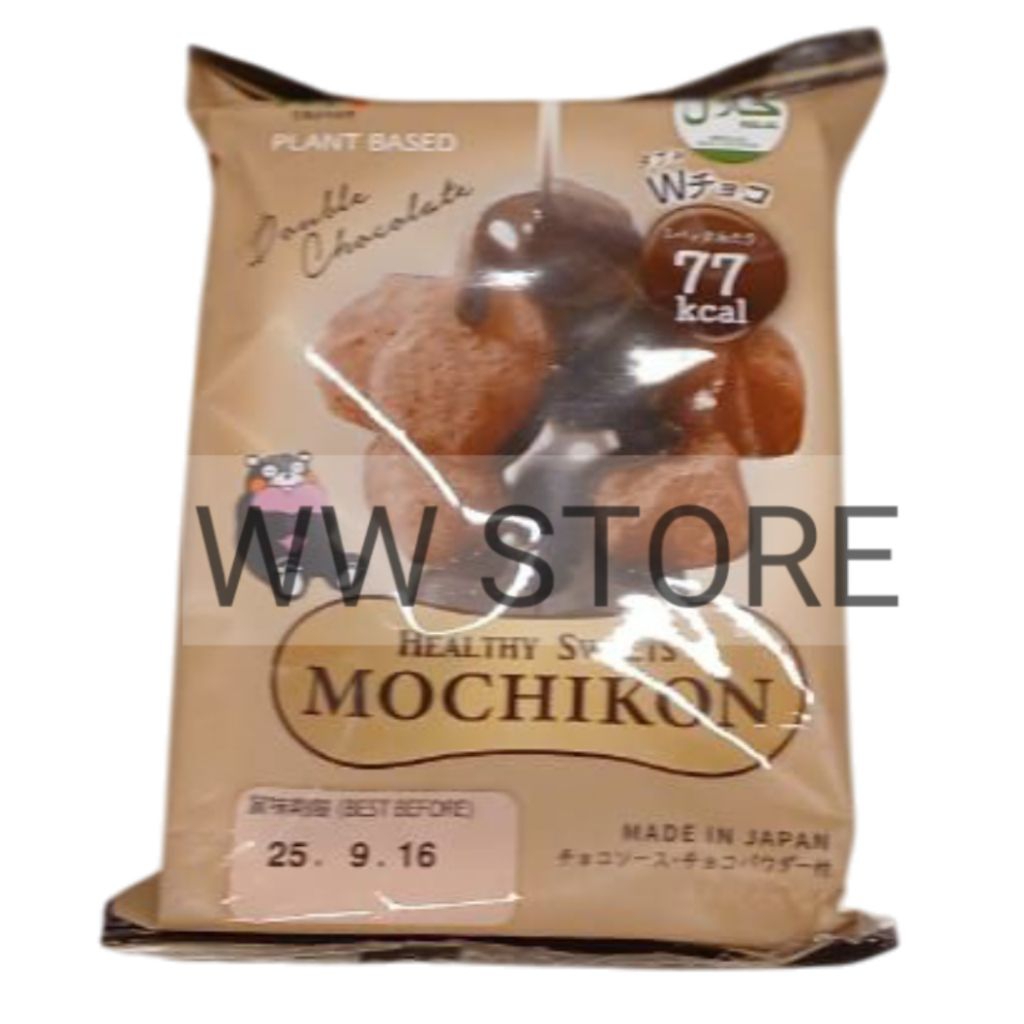 

Cemilan snek makanan ringan pati mutiara dengan coklat cokelat halal Jepang Japan PLANT BASED Double Chocolate HEALTHY SWEETS MOCHIKON 109.5g