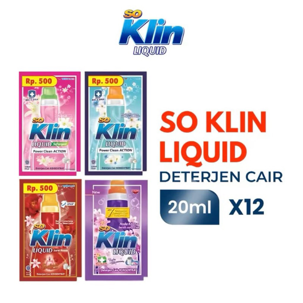 SO KLIN Liquid 20ml Renceng 500 an Soklin renceng | soklin sachet soklin 500 an cair renteng