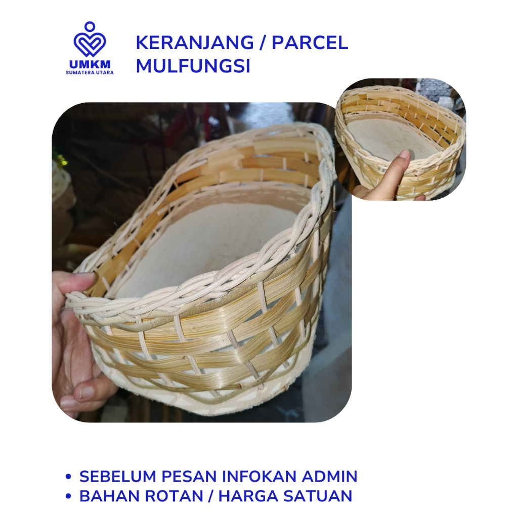 Keranjang Rotan / Parcel Rotan / Parcel Buah Rotan / Parcel Telur Rotan / Keranjang Multifungsi / Ke