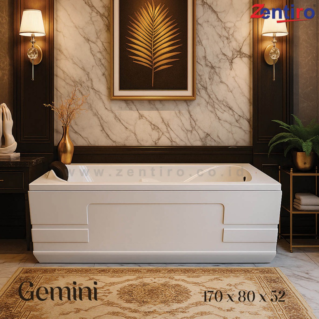 ZENTIRO Bathtub Jacuzzi Standing GEMINI | Bathtub Whirlpool Marble 170