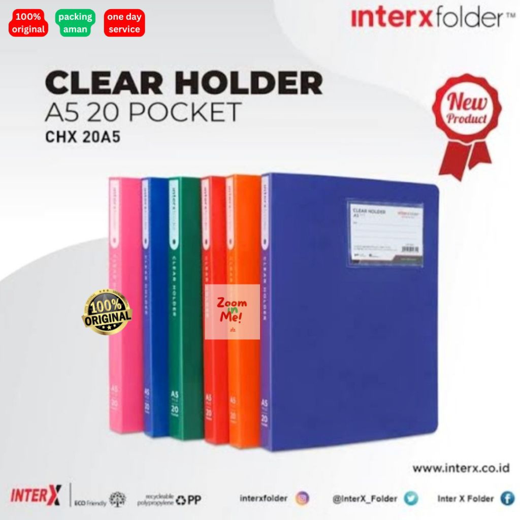 

Clear Holder A5 Inter X 20 Pocket / Display Album / Dokumen Keeper A5