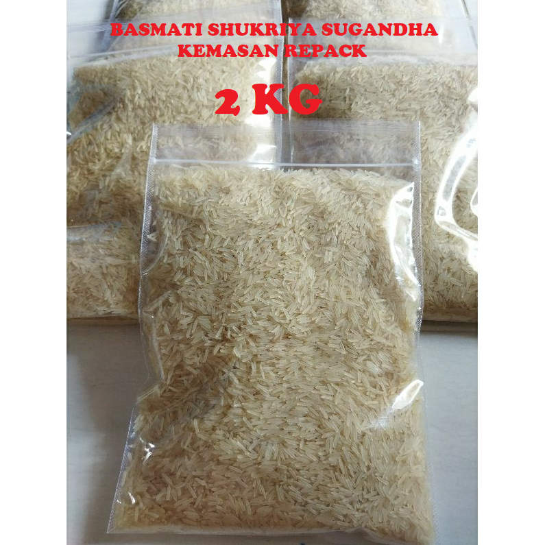 

Beras Basmati Shukriya Premium Sella Sugandha Kemasan Repack 2kg Basmati India