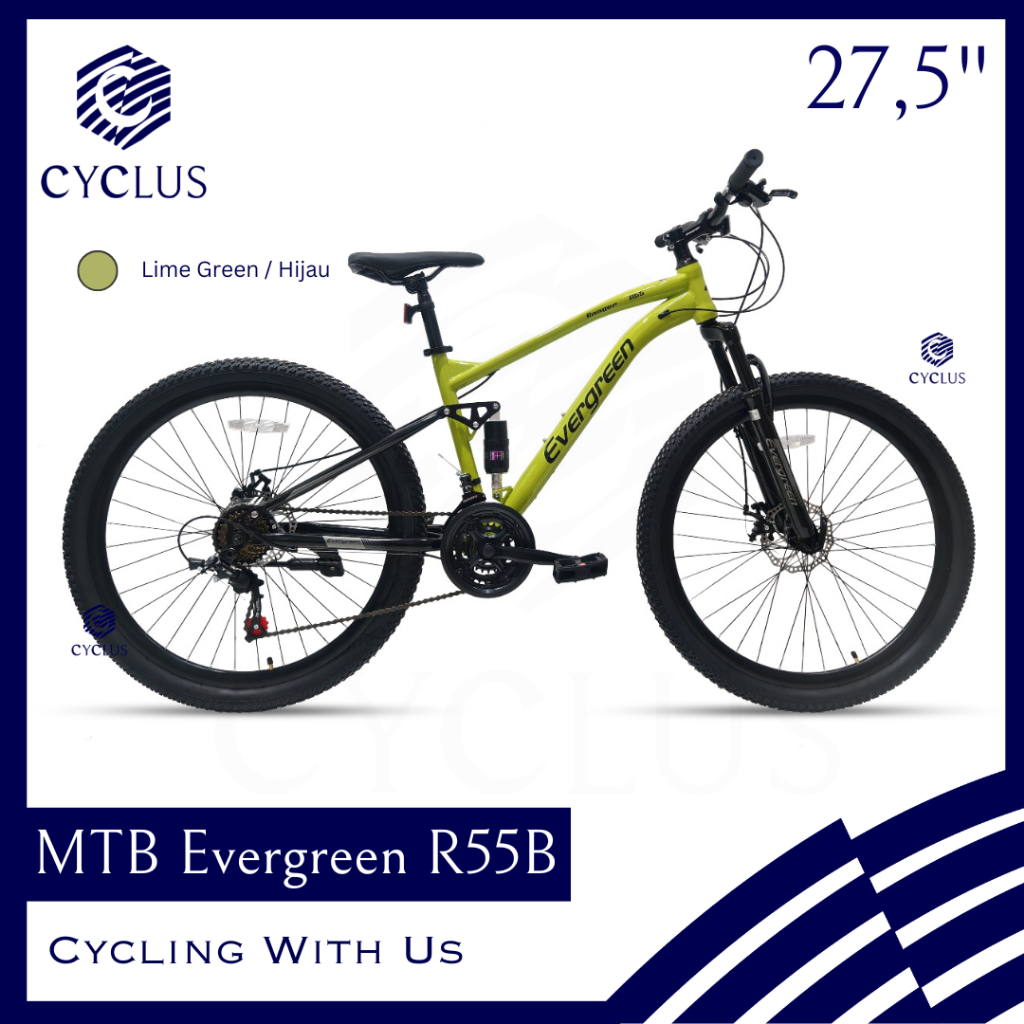 Sepeda Gunung MTB Evergreen Ranger R55B R55 R35 Suspensi Suspension 27,5 Inch Anak Remaja Dewasa