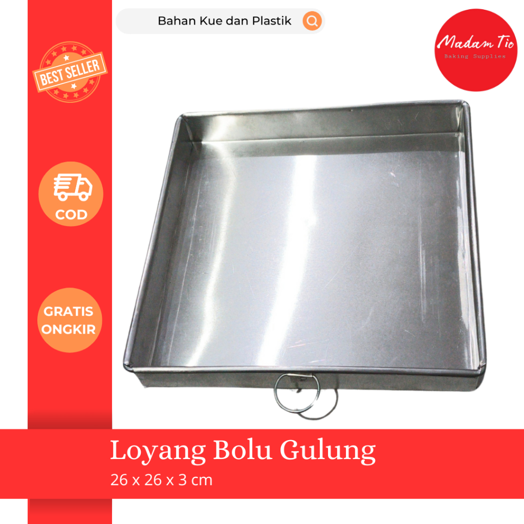 Loyang Bolu Gulung 26x26x3 cm 1pcs