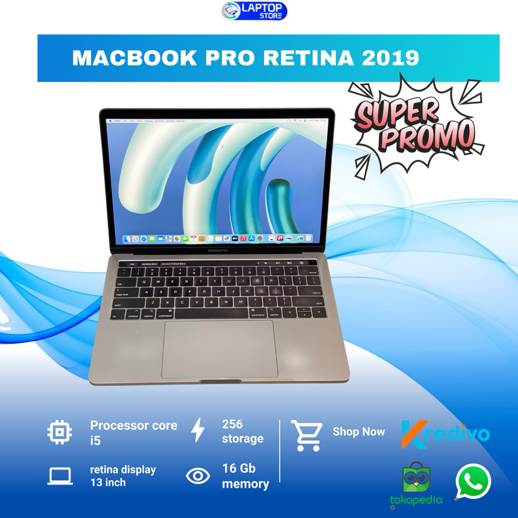Macbook Pro Retina 2019 Core i5 Ram 8Gb - 16Gb ssd 256Gb