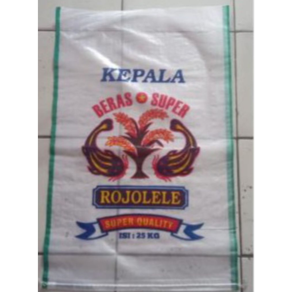 Karung beras sablon ukuran 25kg