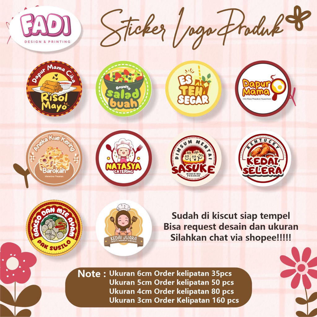 

Sticker logo/sticker produk/sticker custom kisscut murah free desain
