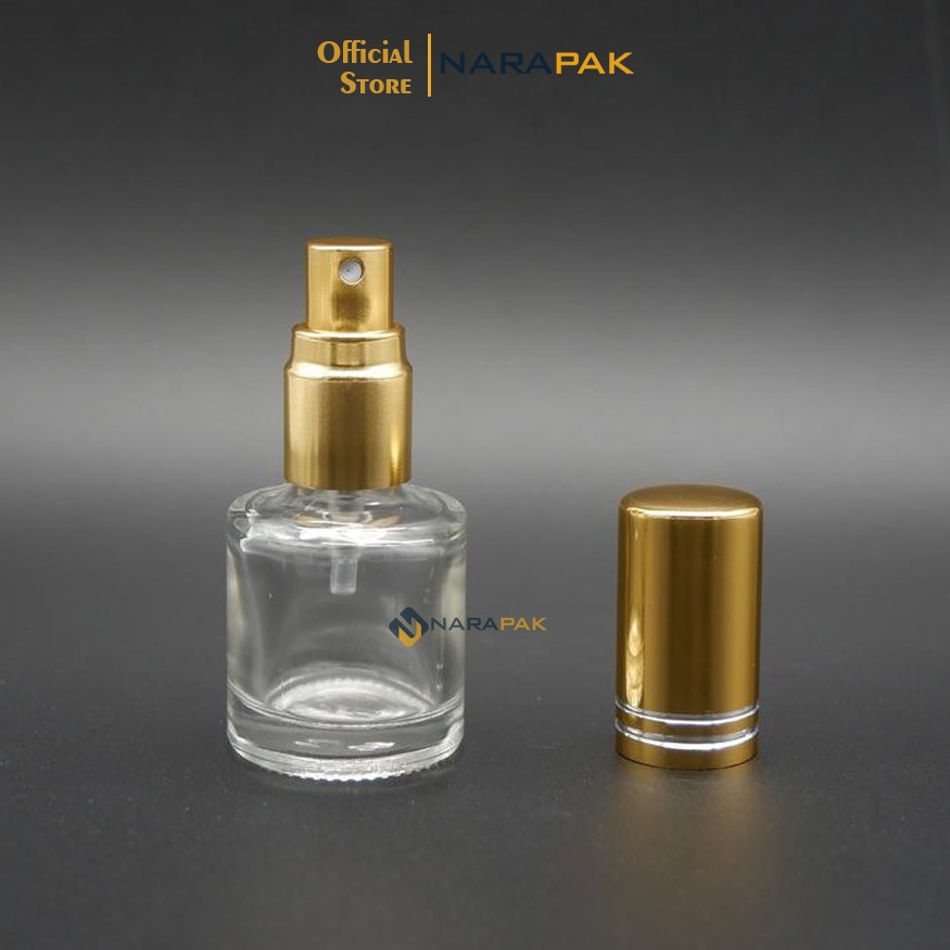 Botol Parfum 10ml Kaca Tebal Botol Spray 6p tutup gold / emas