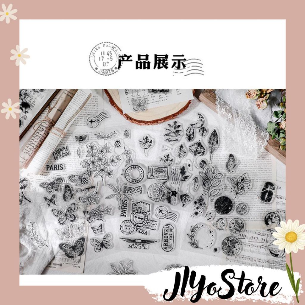 

Transparent Silicone Stamp Cap Stempel Silikon Transparan Motif Journaling / Stamp Journal