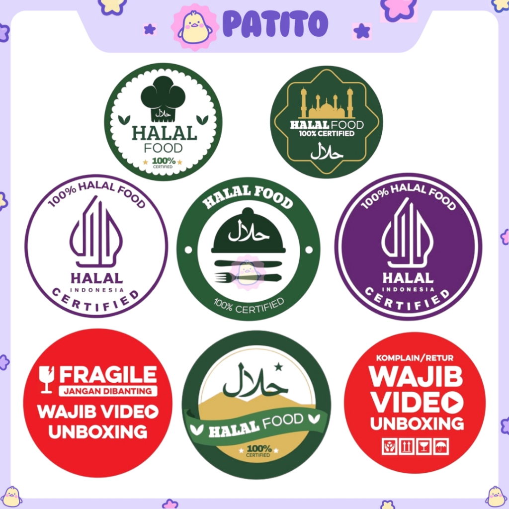 

500 Pcs Stiker Bulat Roll HALAL WAJIB UNBOXING Untuk Kemasan Produk & Makanan ST001