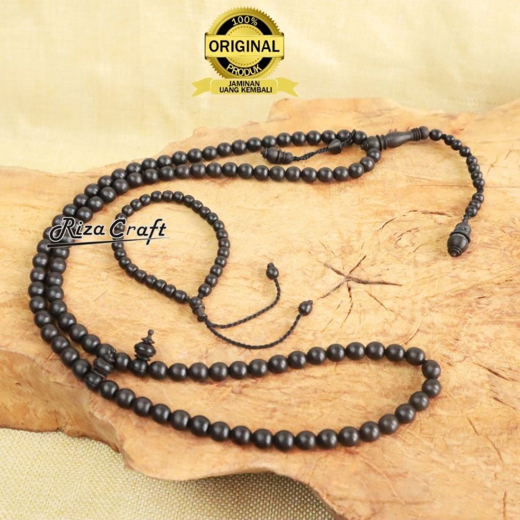 PROMO PAKET HEMAT Tasbih 99 & Gelang 33  Kayu Ebony Eboni Hitam Asli Sulawesi Kualitas Terbaik