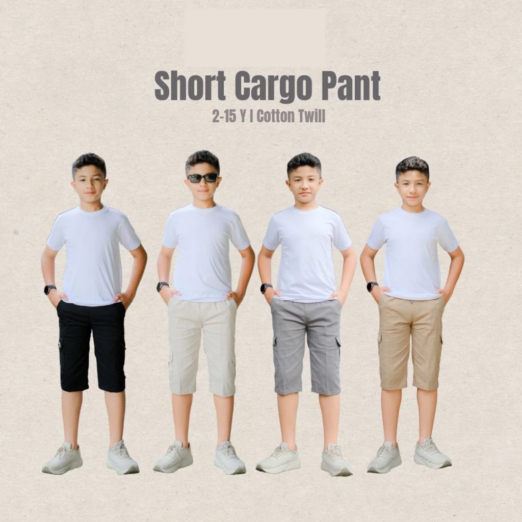 Celana Pendek Cargo Anak Tanggung Chino 7/8 Usia 7 - 15 Tahun COD