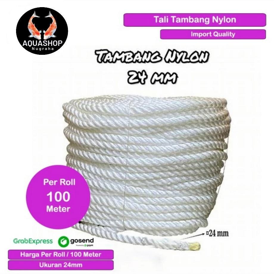 

Tali Tambang Nilon Ecer Harga Per 1 Meter Tali Tambang Putih Lembut 10mm - 24mm