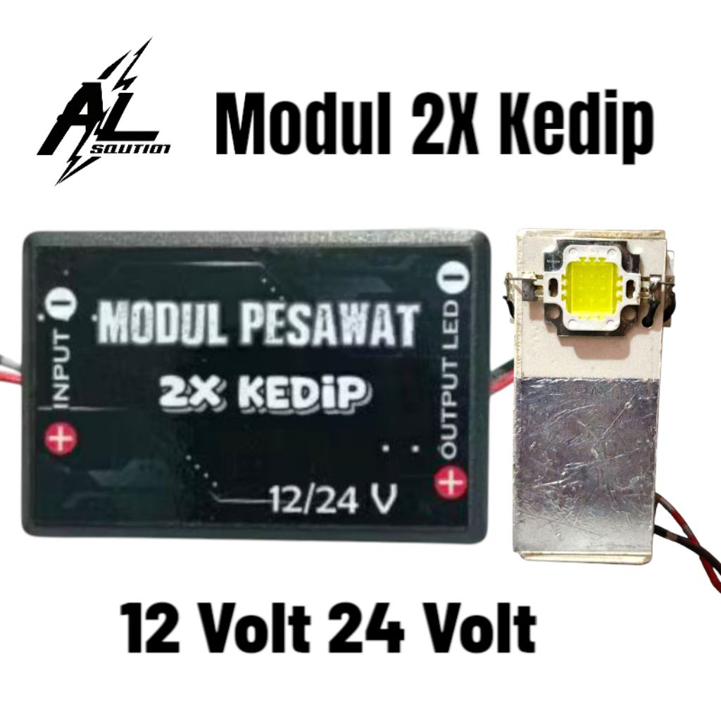 Modul 2X Kedip + Isi Lampu Rotary Blitz 4 LED Hpl 12 Volt 24 Volt