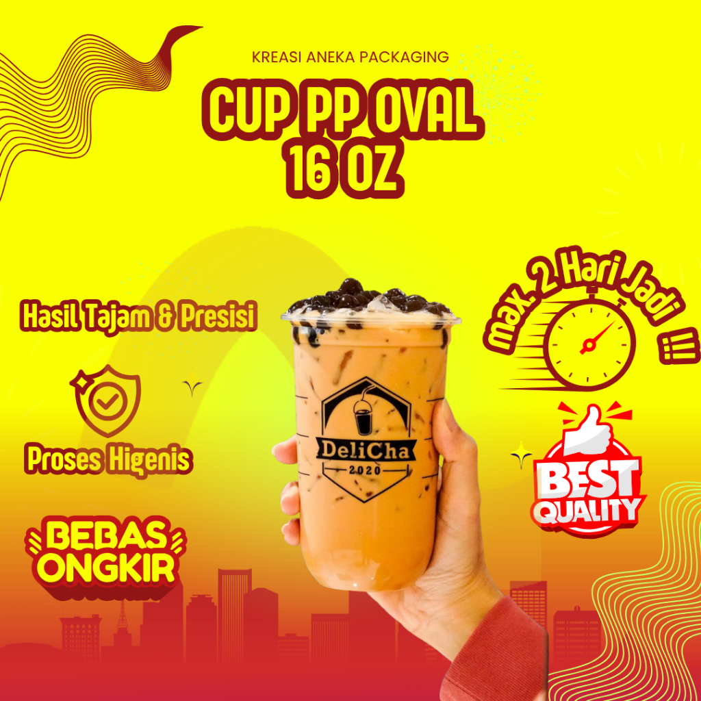 SABLON CUP 16 OZ OVAL PP 8,5 GRAM