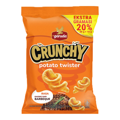 

Garuda Crunchy Keripik Kentang Twister Rasa Barbekiu 60 g