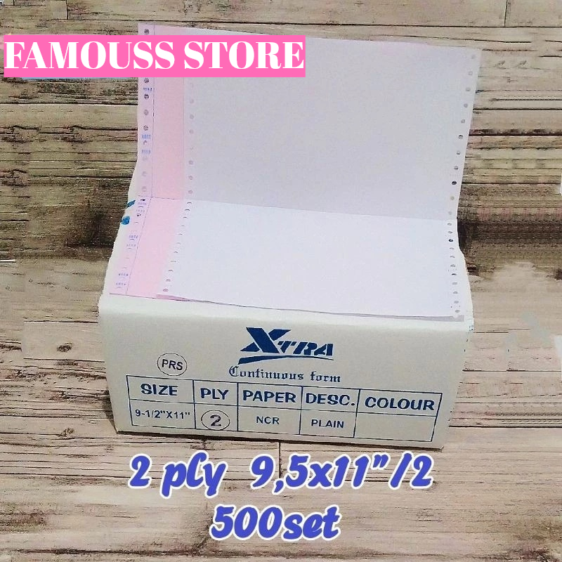 

Kertas continuous form 2ply 500set 9,5 x 11" dibagi 2